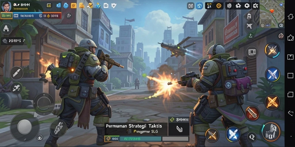 Tampilan gameplay seru dalam permainan strategi SLG 8HHH.