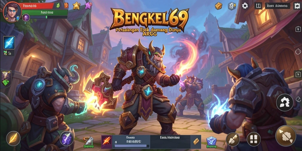 Screenshot game BENGKEL69 menampilkan pertarungan seru dalam dunia fantasi.