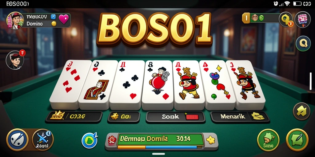 Tampilan gameplay seru dari game Domino BOS01.