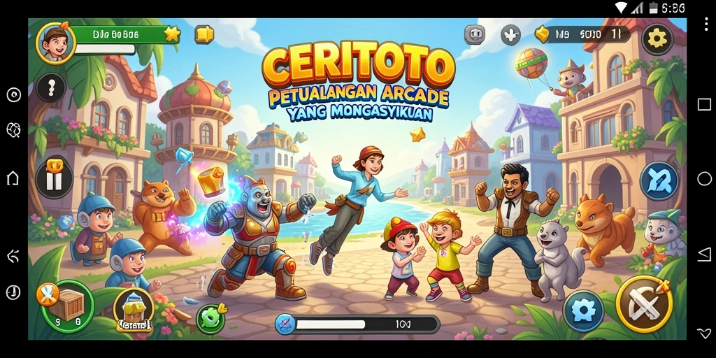 Tampilan menarik dari gameplay CERITOTO yang penuh warna.