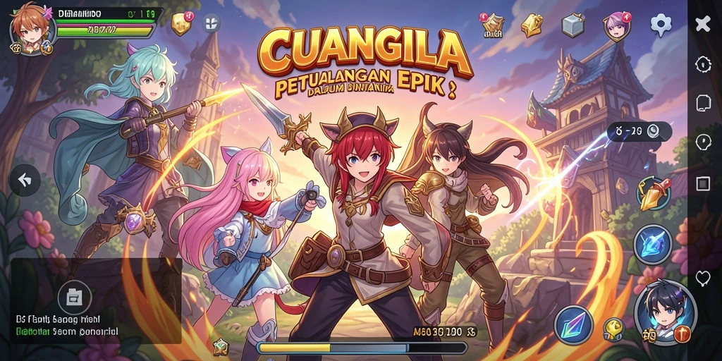 Screenshot dari gameplay CUANGILA menampilkan karakter anime yang beraksi.