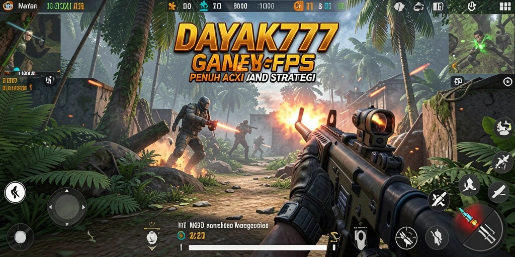 Tangkapan layar gameplay <strong>DAYAK777</strong> menampilkan aksi menembak yang mendebarkan.