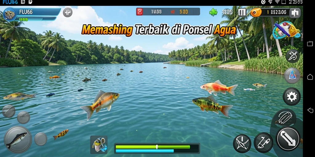 Screenshot gameplay FUJI66 menampilkan aksi memancing yang seru dan menegangkan.