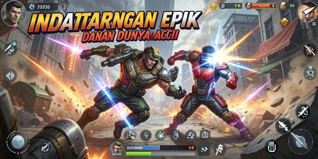 Tampilan mengesankan gameplay action INDAAA di layar.