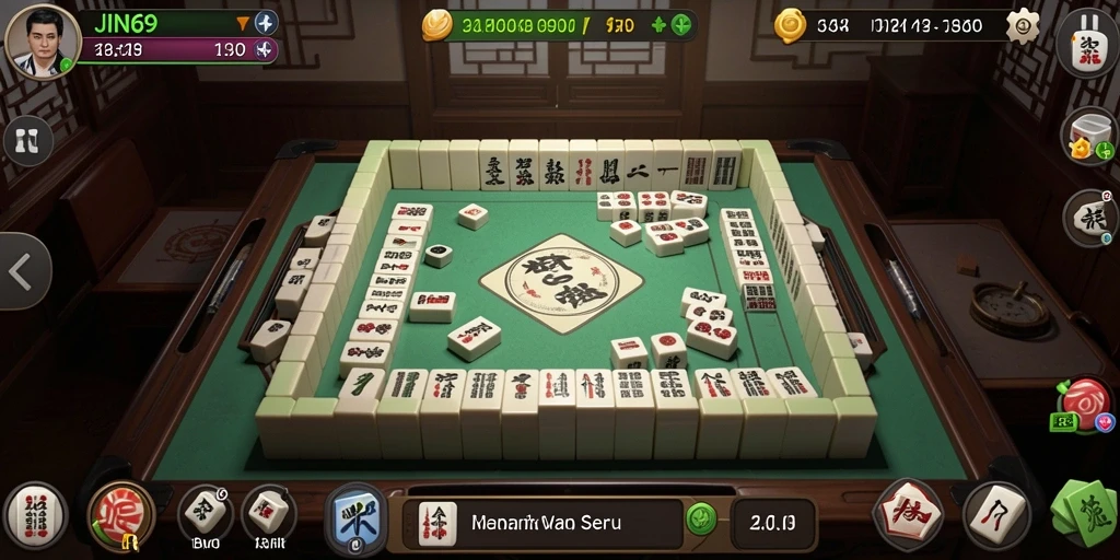 Tampilan gameplay JIN69 menampilkan sesi seru permainan Mahjong.