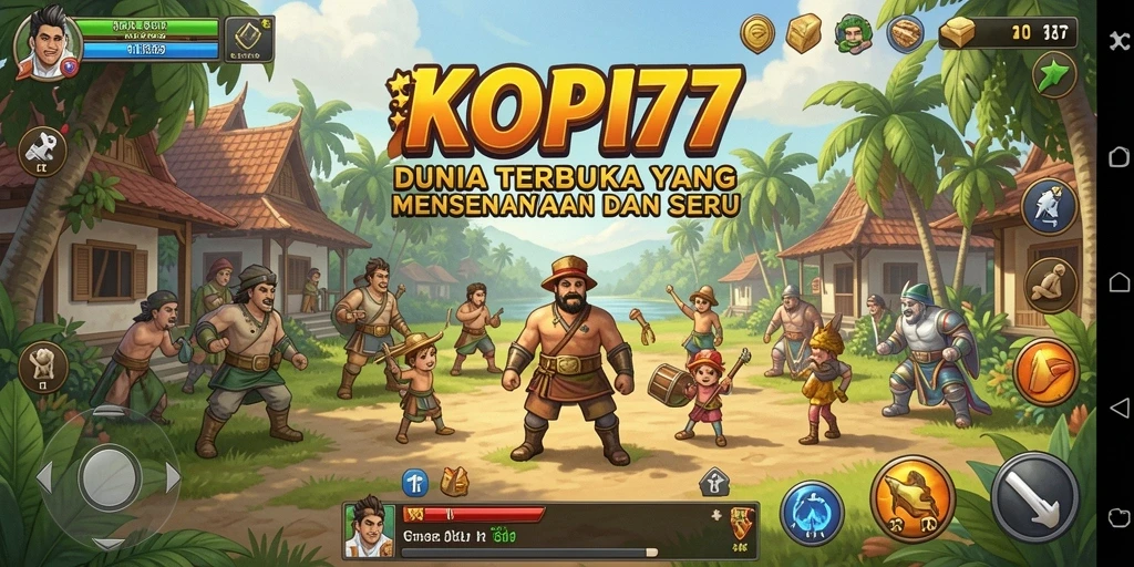 Screenshot KOPI77 menampilkan petualangan seru di dunia terbuka yang luas.