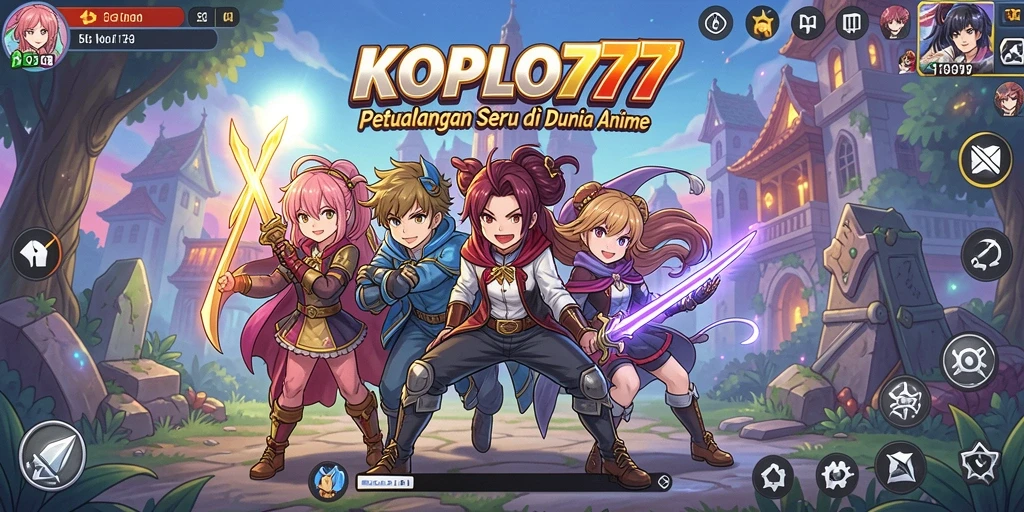 Tampilan gameplay menarik KOPLO77 dengan karakter anime yang menawan.