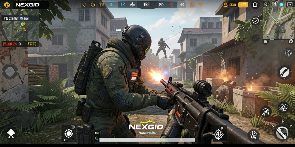 Tampilan gameplay mendebarkan di dunia FPS NEXGID.