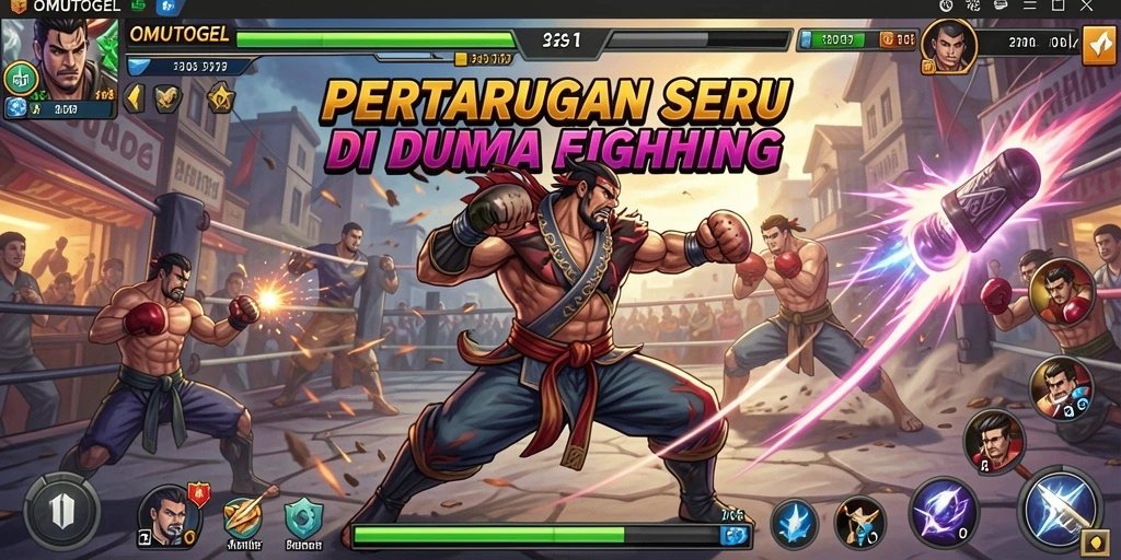 Tampilan seru dari pertarungan di OMUTOGEL, menampilkan aksi mendebarkan.