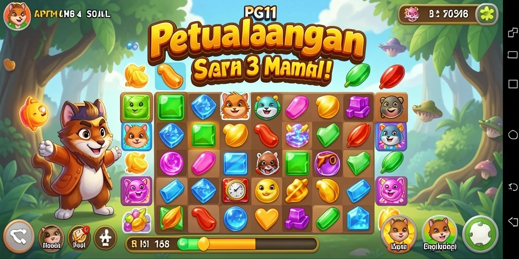 Tampilan menarik dari gameplay seru PG11 Match-3.