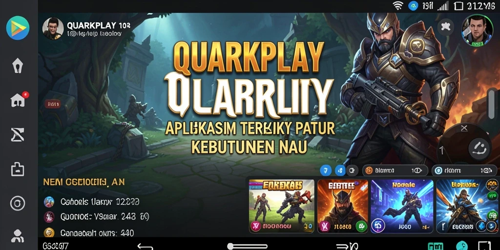 Tampilan antarmuka utama QUARKPLAY yang intuitif dan menarik.