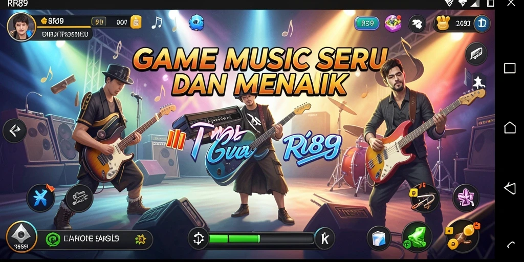 Tampilan gameplay RR89 yang menarik dengan berbagai lagu.