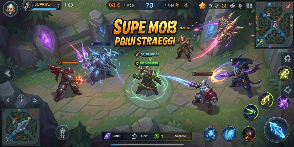 Tampilan utama gameplay SUPER5 dalam aksi pertarungan tim.