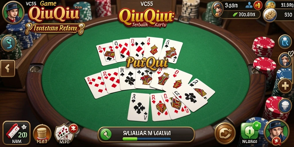 Screenshot gameplay VC55 menunjukkan keseruan bermain QiuQiu.